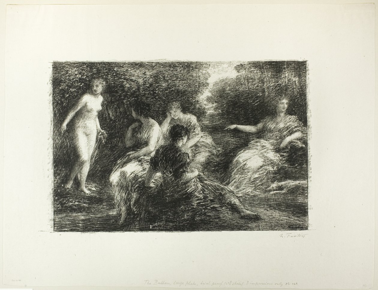 Fürdő nők, harmadik nagy tányér alkotó: Ignace Henri Jean Fantin Latour