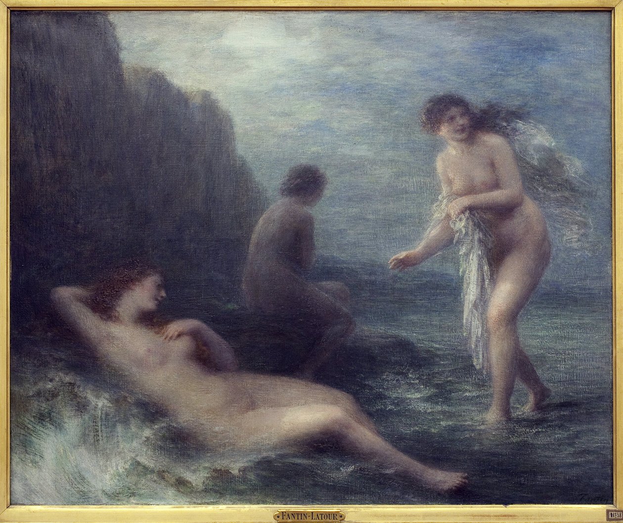 A tengernél. Henri Fantin Latour (1836-1904) festménye, Olaj, vászon alkotó: Ignace Henri Jean Fantin Latour