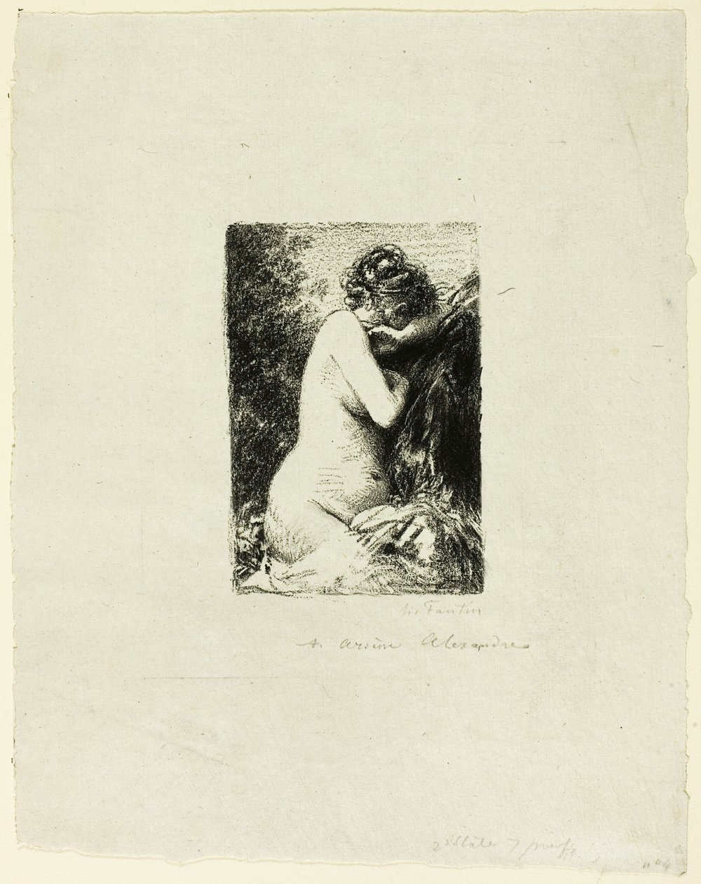 Síró nő: Tanulmány egy ülő nőről a megfelelő profilban alkotó: Ignace Henri Jean Fantin Latour