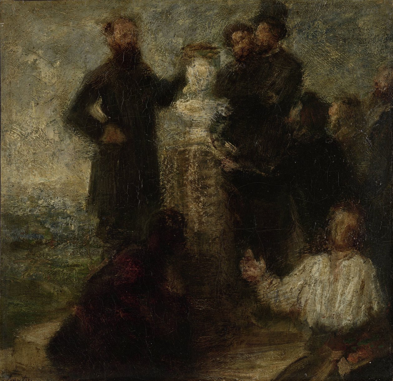 Vázlat a Delacroix tiszteletére alkotó: Ignace Henri Jean Fantin Latour