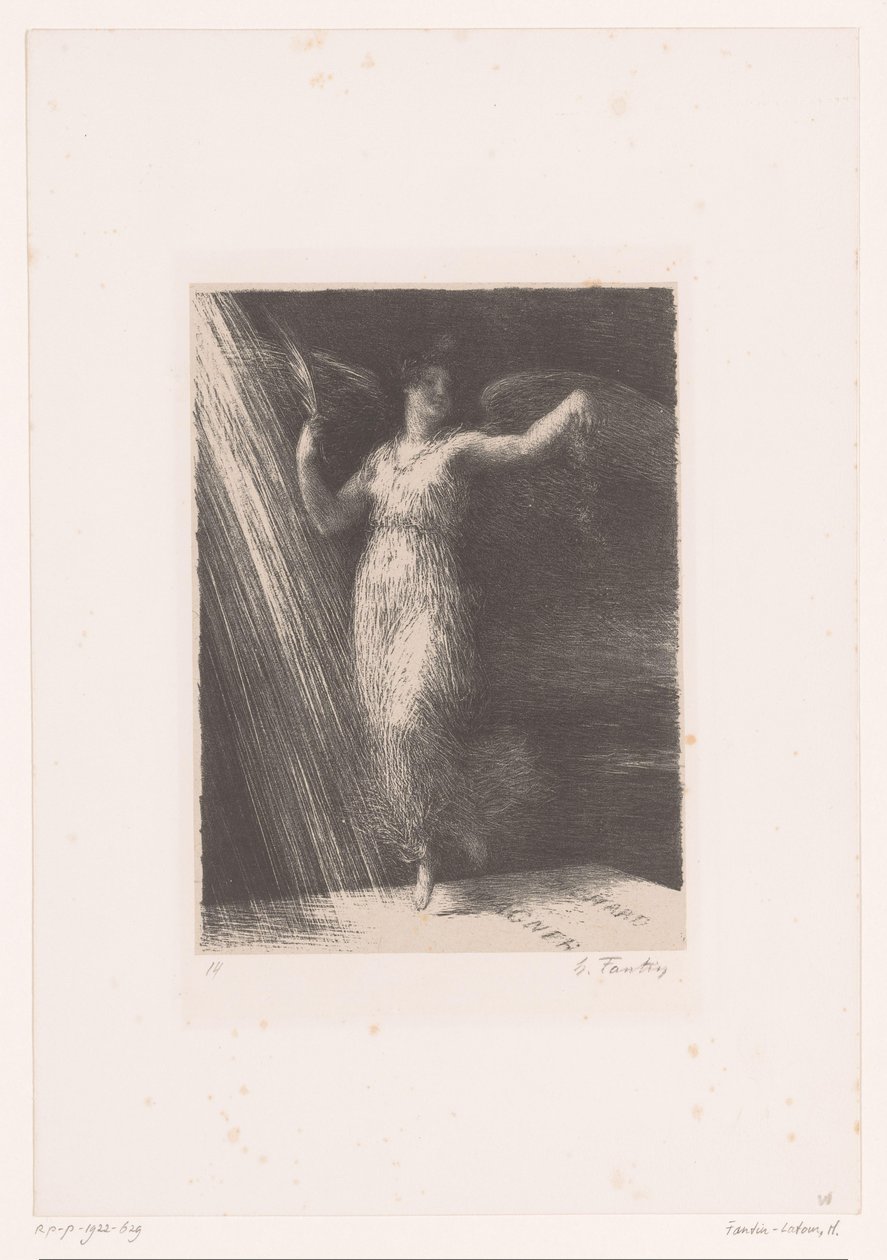 A dicsőség virágokat szór Wagner sírjára Reveil Richard Wagner élete és művei (sorozat címe) alkotó: Ignace Henri Jean Fantin Latour