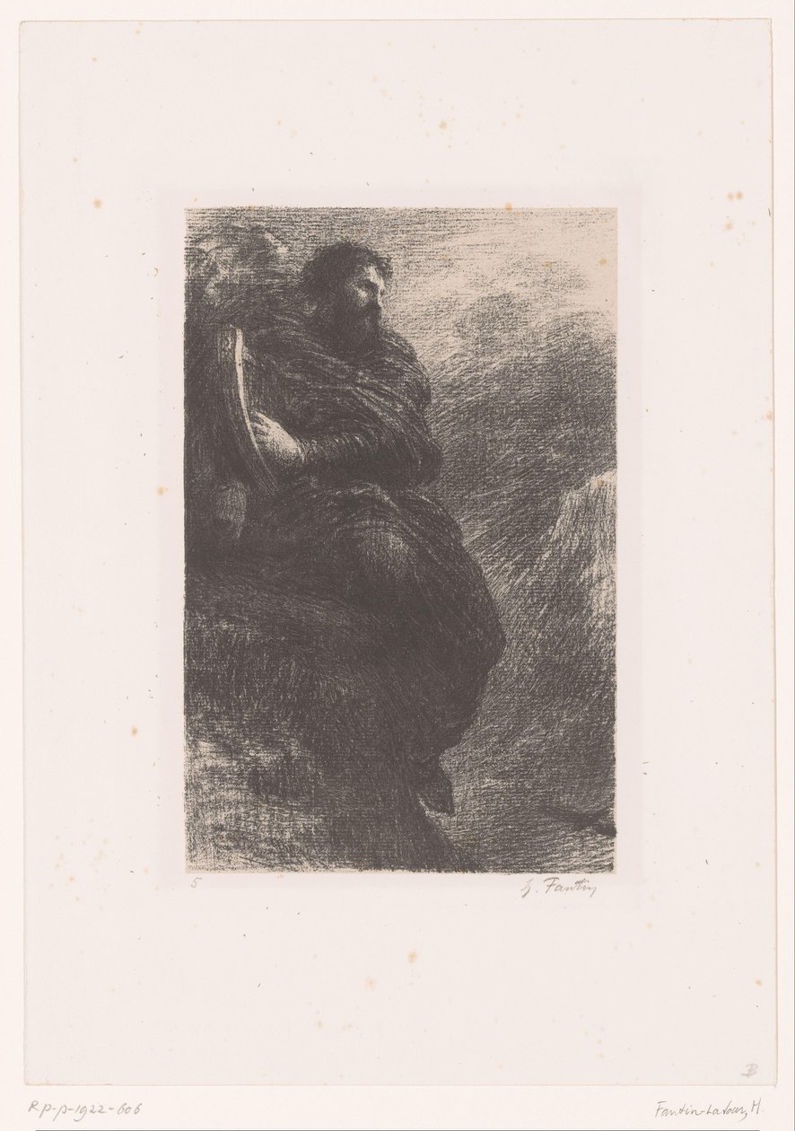 Harold hárfán játszik a hegyekben Harold és Olaszország. Dance les montagnes Hector Berlioz élete és művei (sorozat címe) alkotó: Ignace Henri Jean Fantin Latour