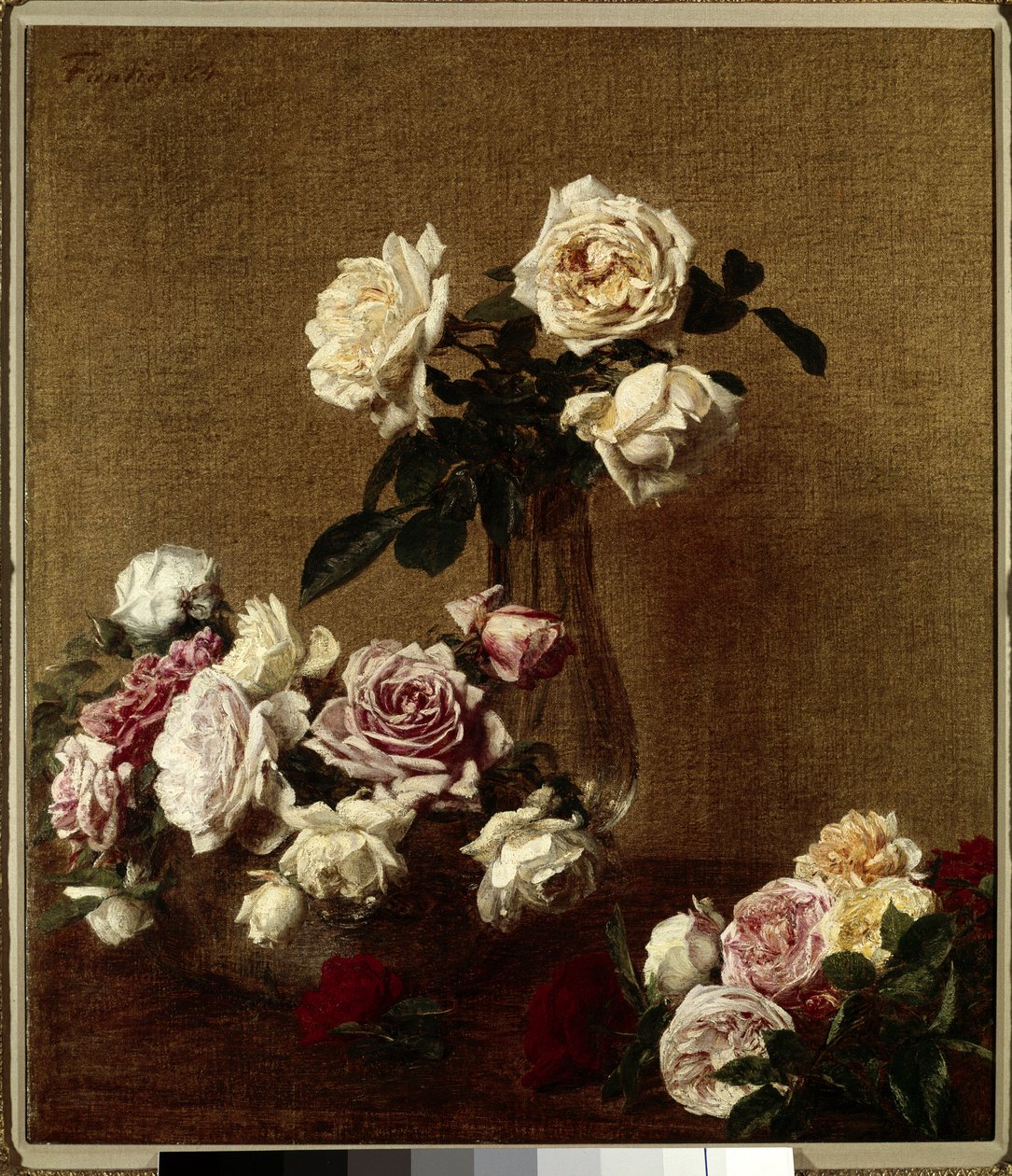 Les roses Henri Fantin Latour (Fantin-Latour) festménye (1836-1904) 19. századi magángyűjtemény. alkotó: Ignace Henri Jean Fantin Latour