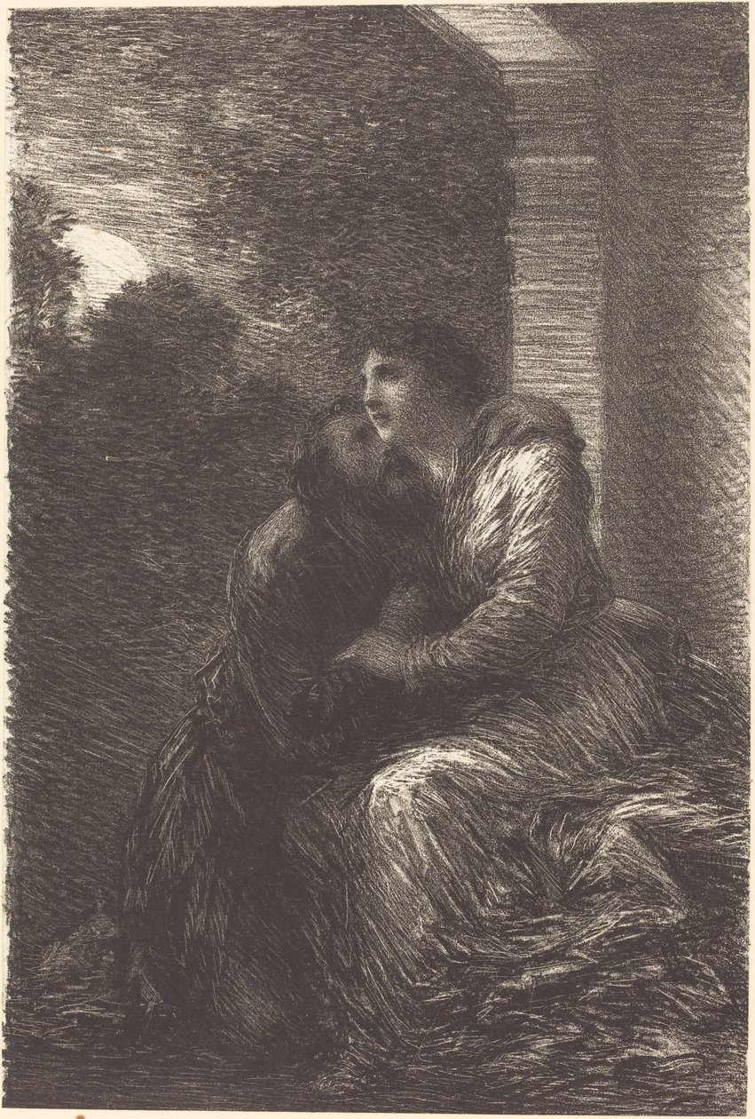 Szerelmi jelenet a "Lohengrin" III. felvonásából alkotó: Ignace Henri Jean Fantin Latour