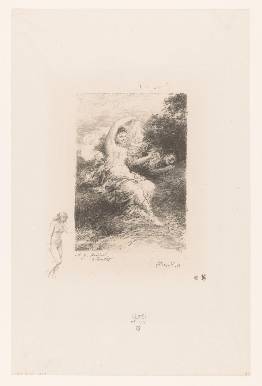 Lydé alvó szeretőjére vigyáz Lyde André Chénier versei (sorozat címe) Illustrations pour les Poésies d