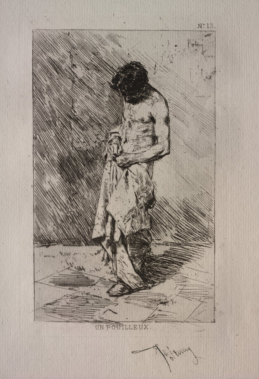Férfi bolhákat keres alkotó: Ignace Henri Jean Fantin Latour
