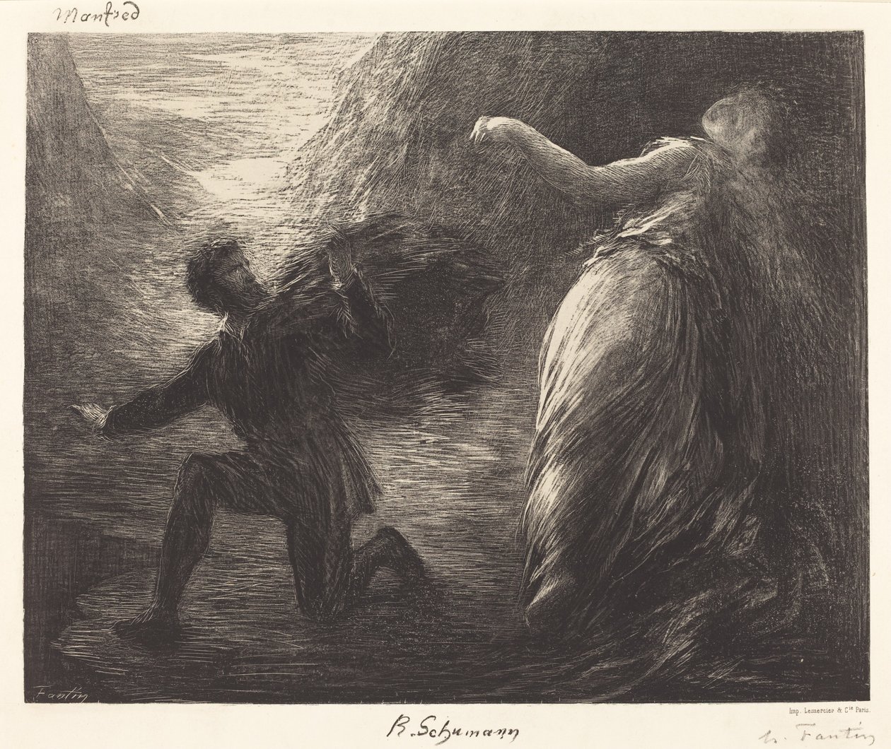 Manfred és Astarte (1. lemez) alkotó: Ignace Henri Jean Fantin Latour