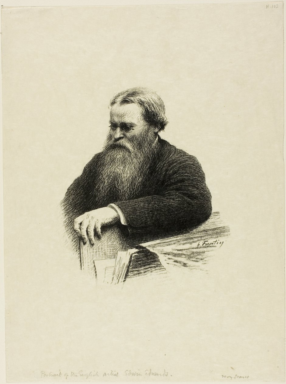 Edwin Edwards művész portréja alkotó: Ignace Henri Jean Fantin Latour