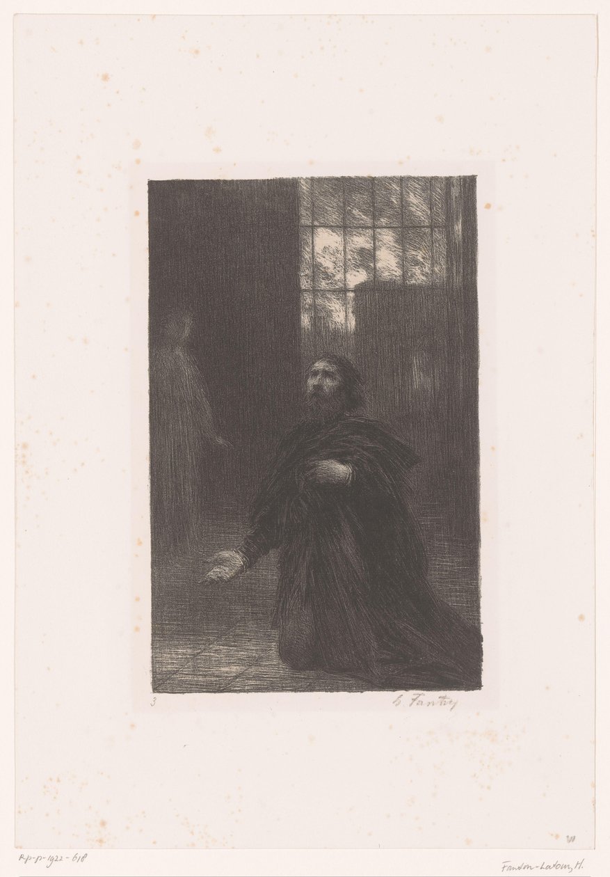 Rienci Istenhez imádkozik Rienci. Acte V. Prière de Rienci Richard Wagner élete és művei (sorozat címe) alkotó: Ignace Henri Jean Fantin Latour