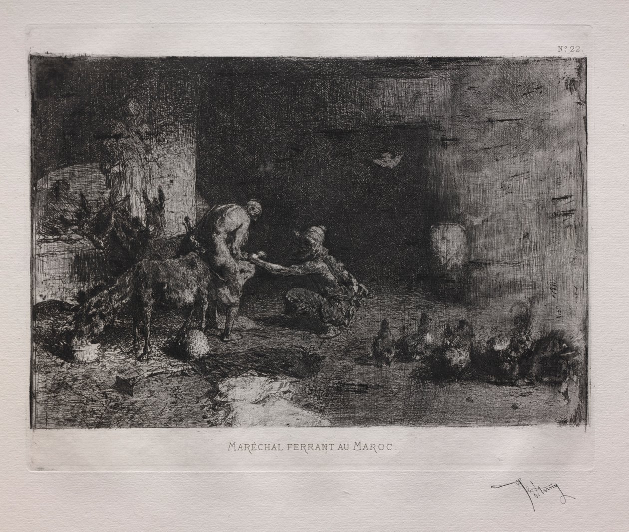 Öszvért patkolni Marokkóban alkotó: Ignace Henri Jean Fantin Latour
