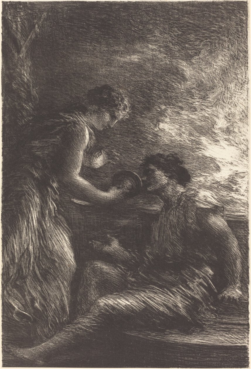 Sieglinde és Siegmund a "The Valkyrie" I. felvonásából alkotó: Ignace Henri Jean Fantin Latour