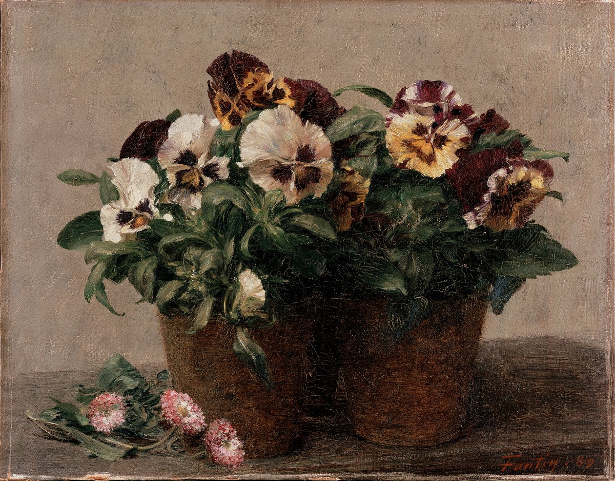 Csendélet: árvácskák és százszorszépek, 1880 alkotó: Ignace Henri Jean Fantin Latour