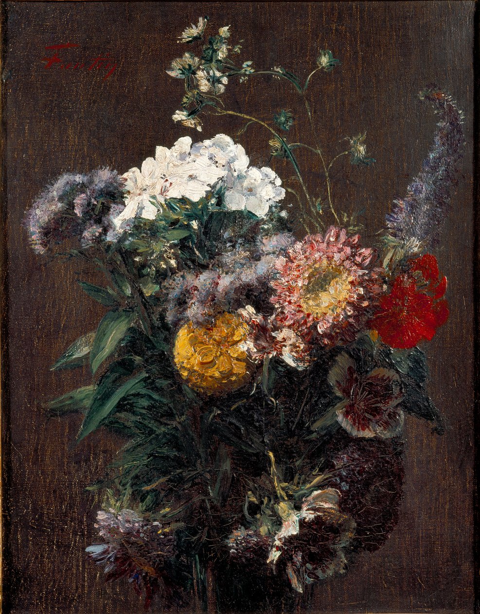 Csendélet: vegyes virágok, 1850-1900 alkotó: Ignace Henri Jean Fantin Latour