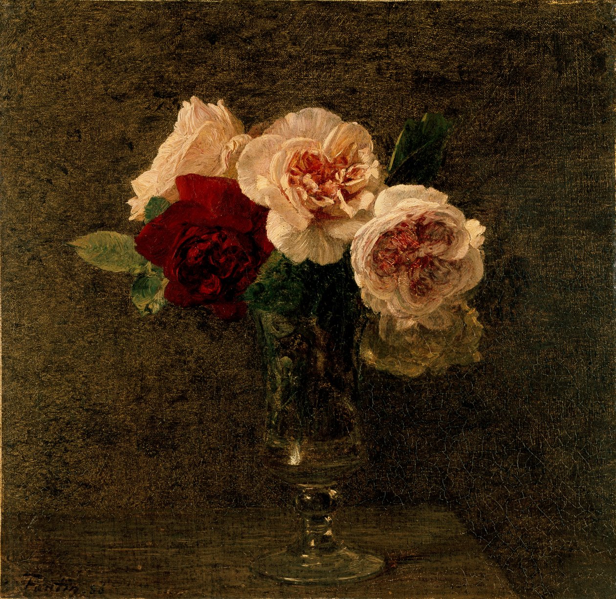 Csendélet: rózsaszín és vörös rózsák, 1886 alkotó: Ignace Henri Jean Fantin Latour