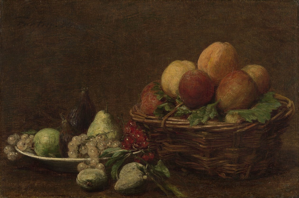 Csendélet gyümölccsel alkotó: Ignace Henri Jean Fantin Latour