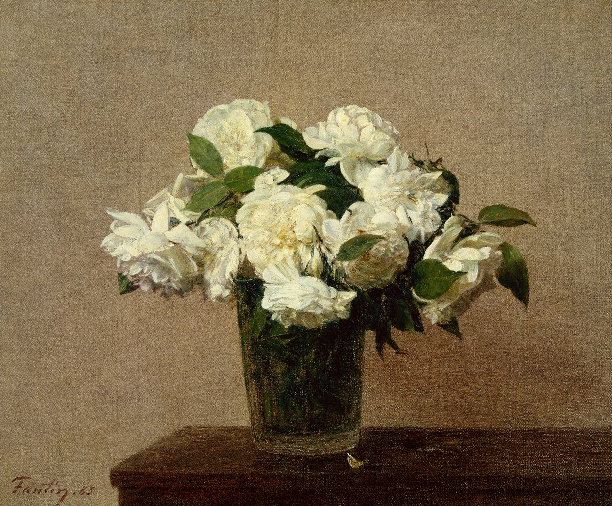 Csendélet fehér rózsákkal alkotó: Ignace Henri Jean Fantin Latour