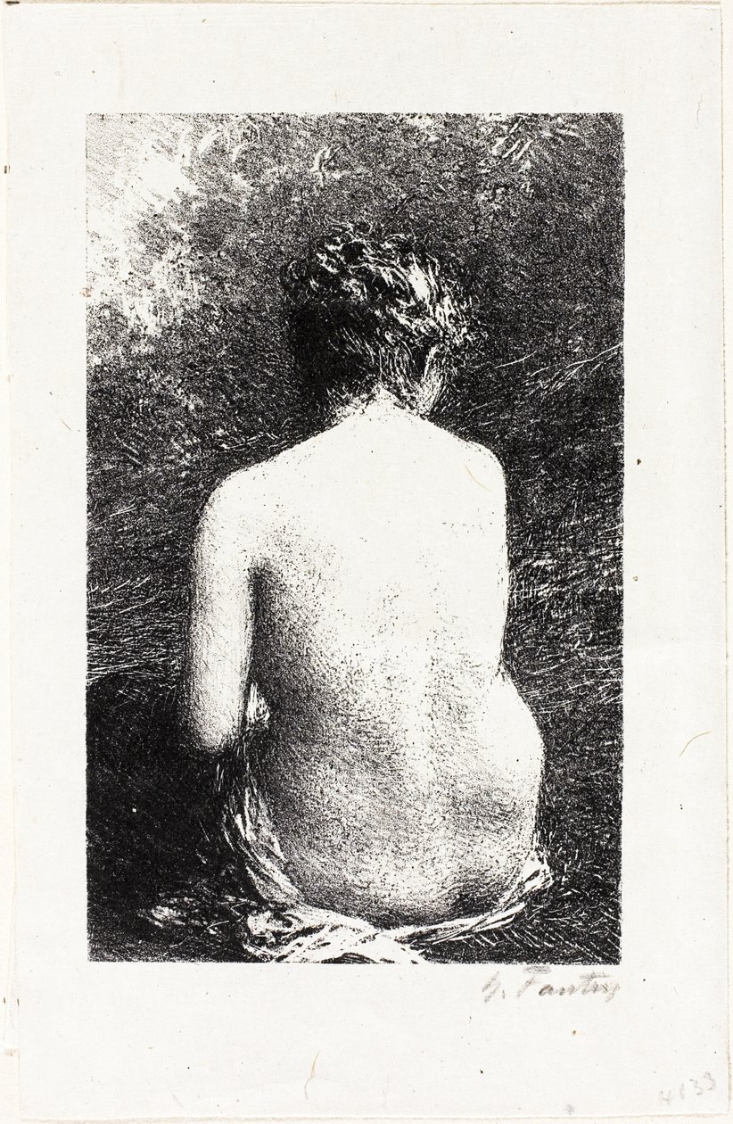 Tanulmány ülő nőről, hátulról nézve alkotó: Ignace Henri Jean Fantin Latour