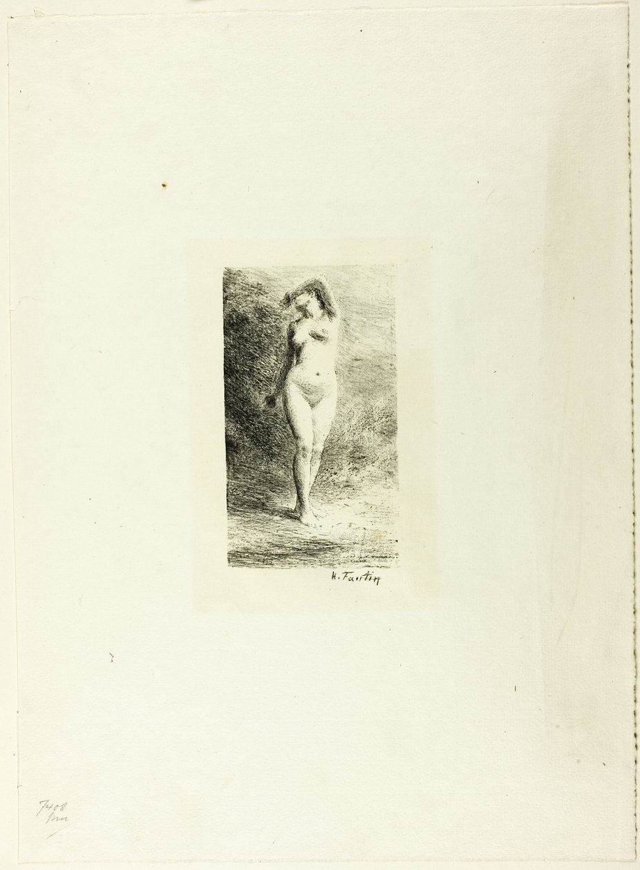 Tanulmány az álló nőről, elölről nézve alkotó: Ignace Henri Jean Fantin Latour