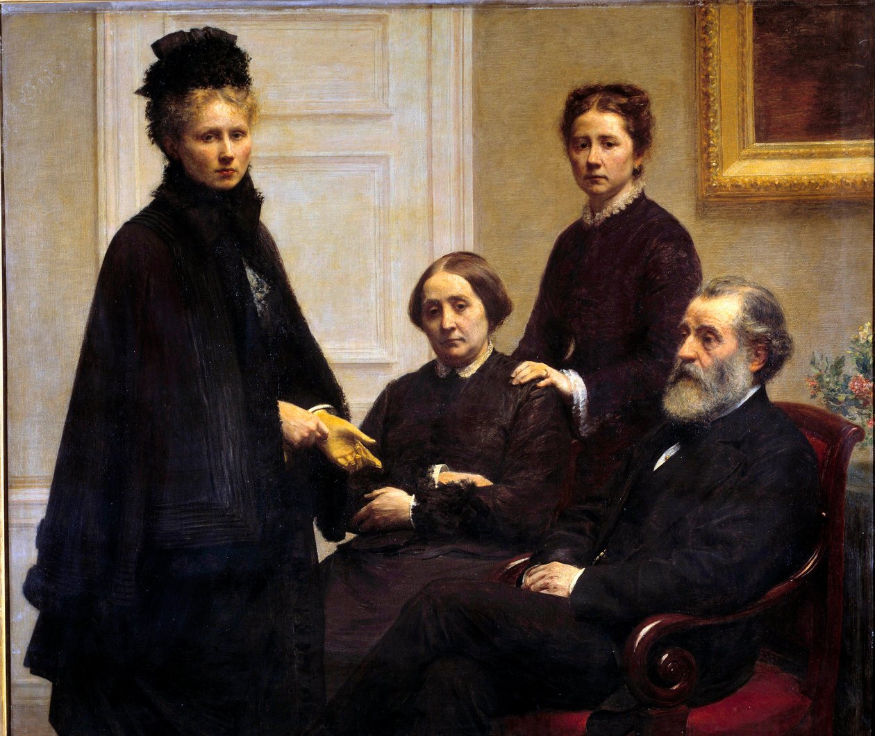 A Dubourg család Dubourg úr és asszony és lányaik: Victoria, a művész felesége és Charlotte képviseltette magát a gyászban. Henri Fantin Latour festménye (Fantin-Latour alkotó: Ignace Henri Jean Fantin Latour