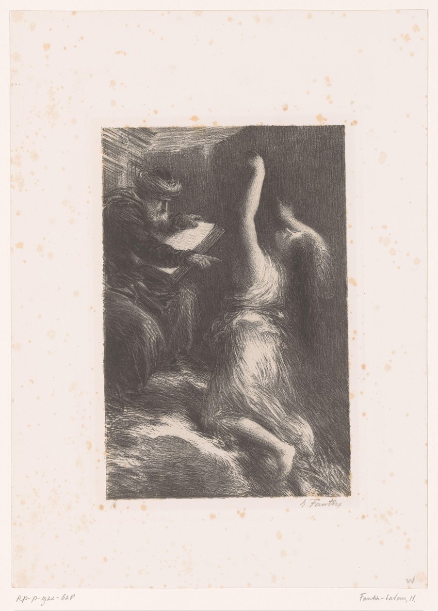Klingsor varázsló megidézi Kundryt Parsifal. törvény II. Evocation de Kundry Richard Wagner élete és művei (sorozat címe) alkotó: Ignace Henri Jean Fantin Latour