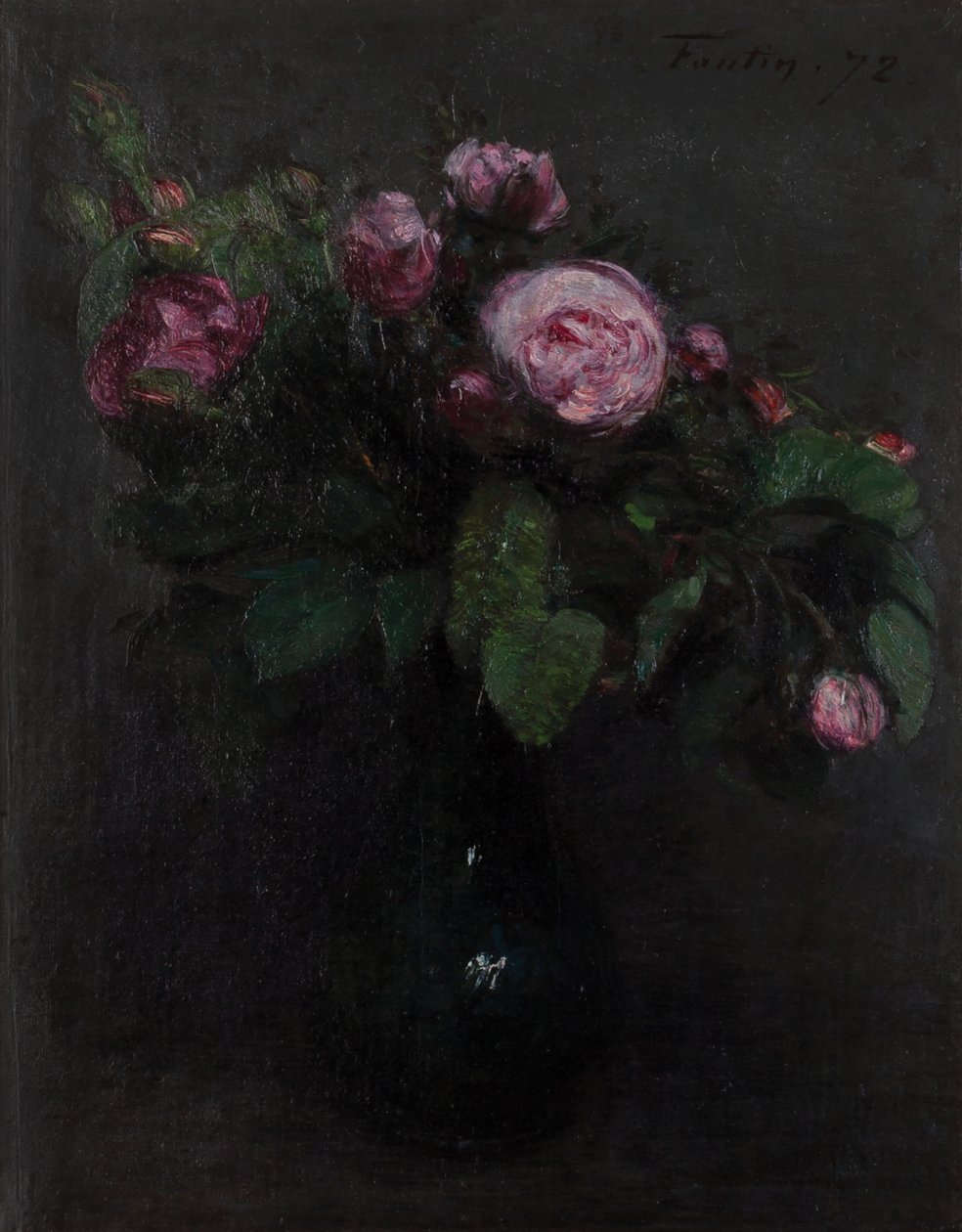 Váza rózsákkal 1872 (olaj, vászon) alkotó: Henri Fantin Latour