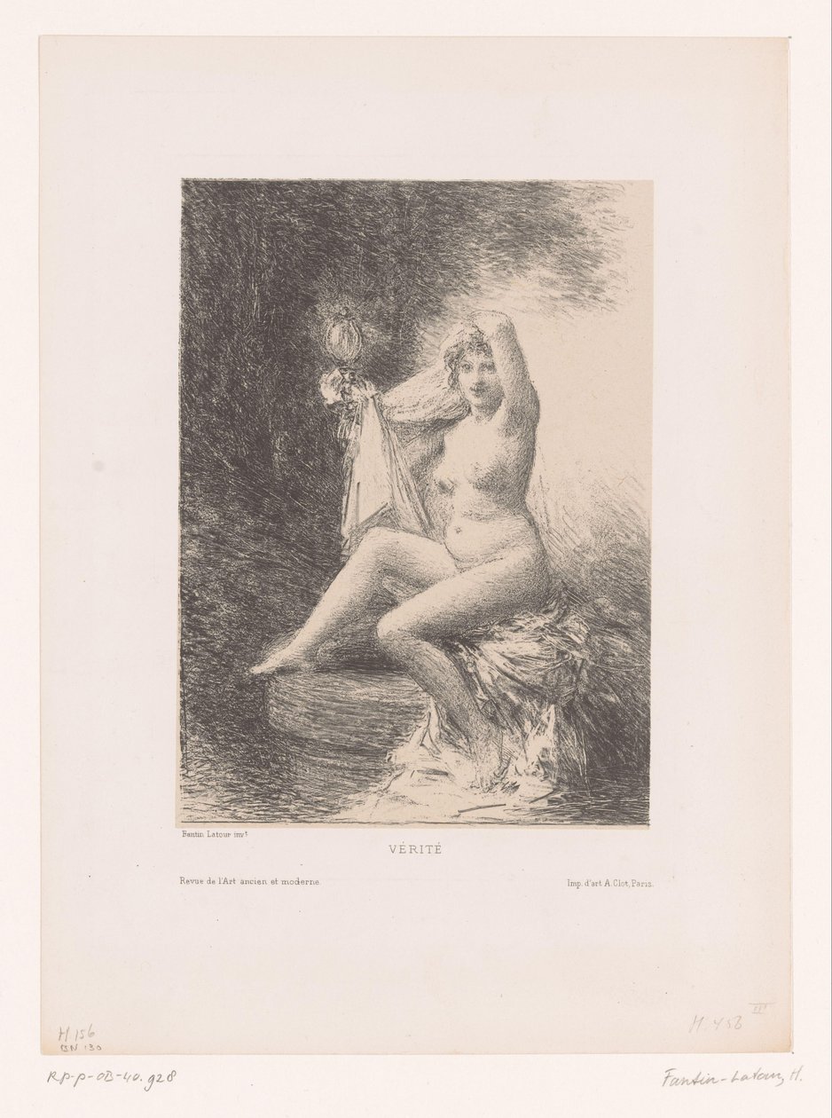 Az igazság egy kúton ül Verite (cím az objektumon) alkotó: Ignace Henri Jean Fantin Latour
