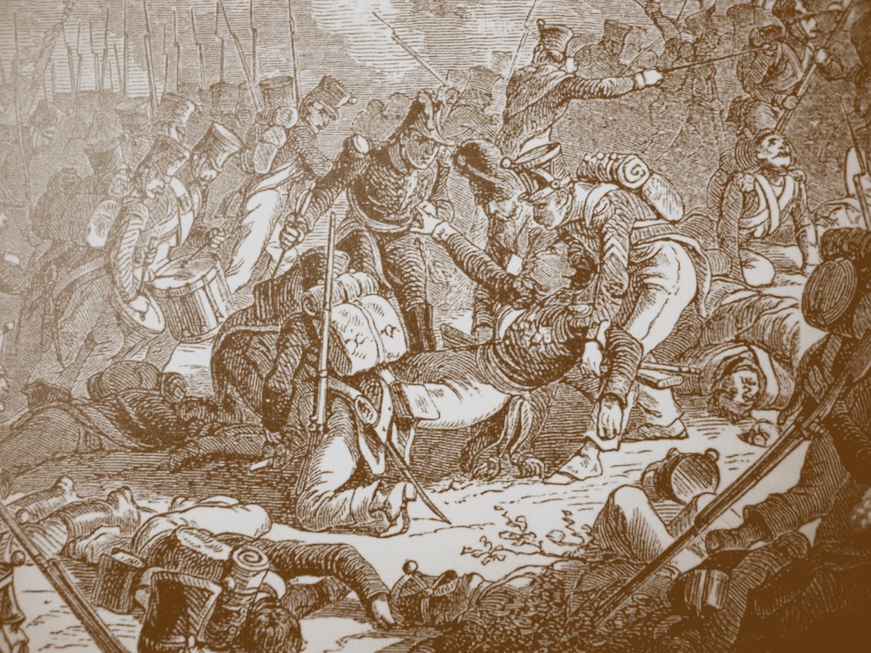 Gudin tábornok halála a valitinói csatában, 1830-as években alkotó: Henri Felix Emmanuel Philippoteaux