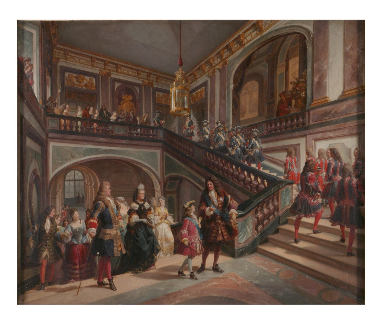 A fiatal XV. Lajos Versailles-ban alkotó: Henri Felix Emmanuel Philippoteaux