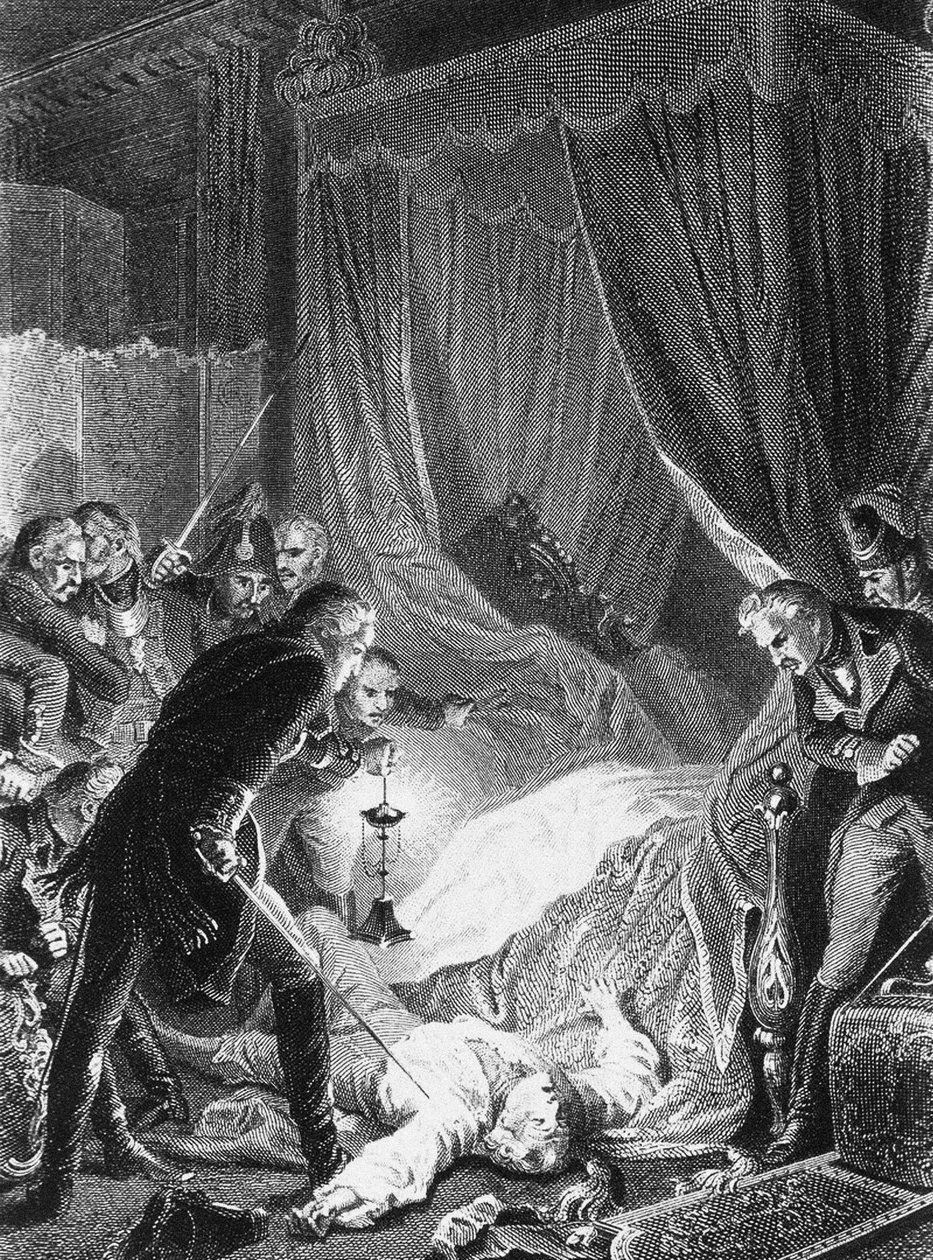 I. Pál cár meggyilkolása 1801. március 12-én 1874. alkotó: Henri Felix Emmanuel Philippoteaux