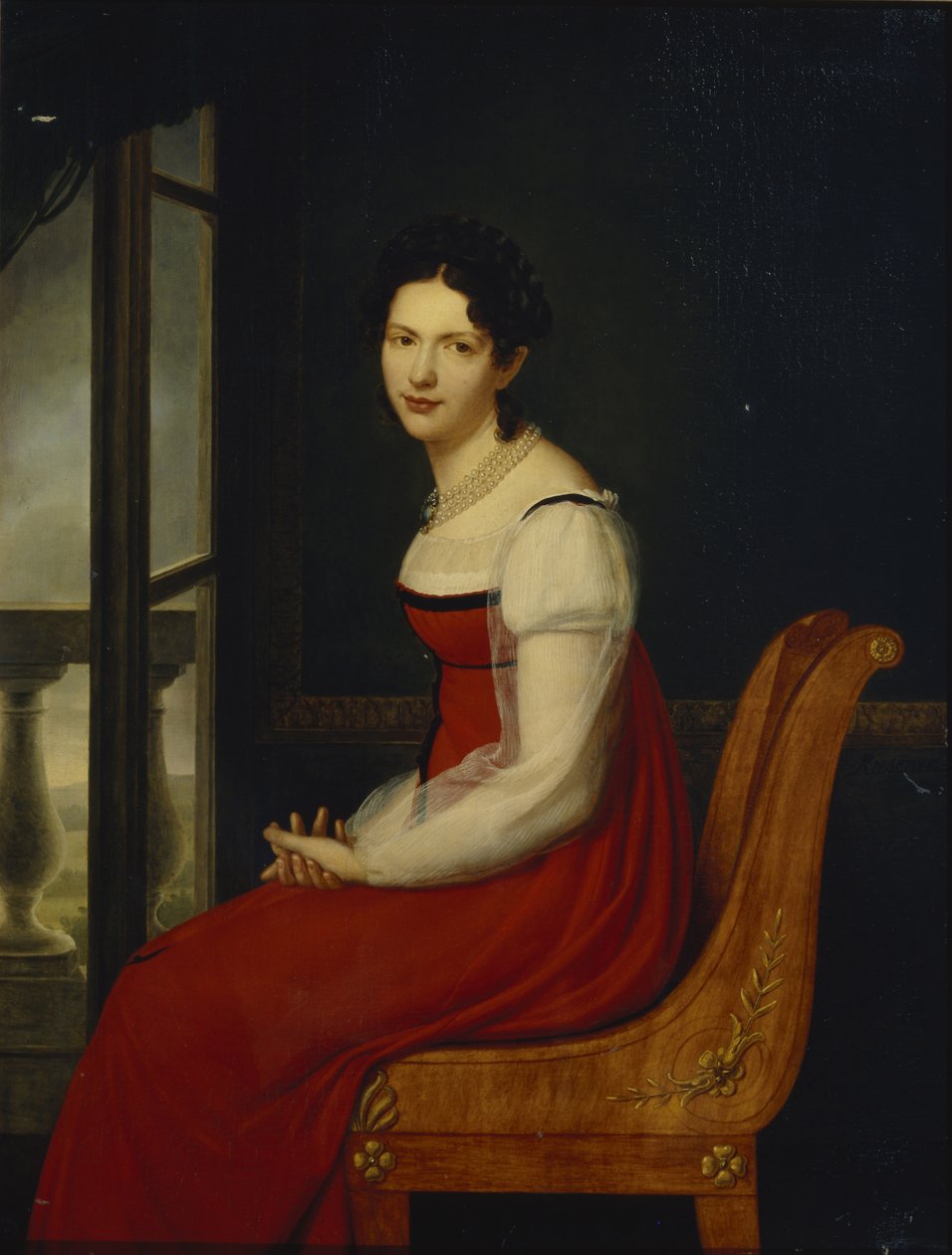 Varvara Szergejevna Dolgorukova hercegnő portréja 1793-1833, szül.: Gagarina, 1820 körül alkotó: Henri Françoiss Riesener