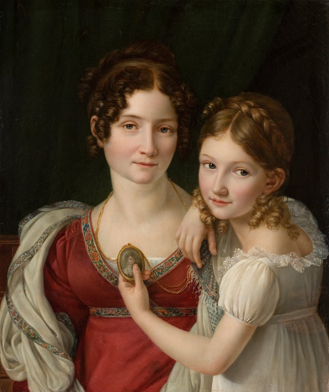 Anya portréja lányával , 1816-1822 . alkotó: Henri Françoiss Riesener
