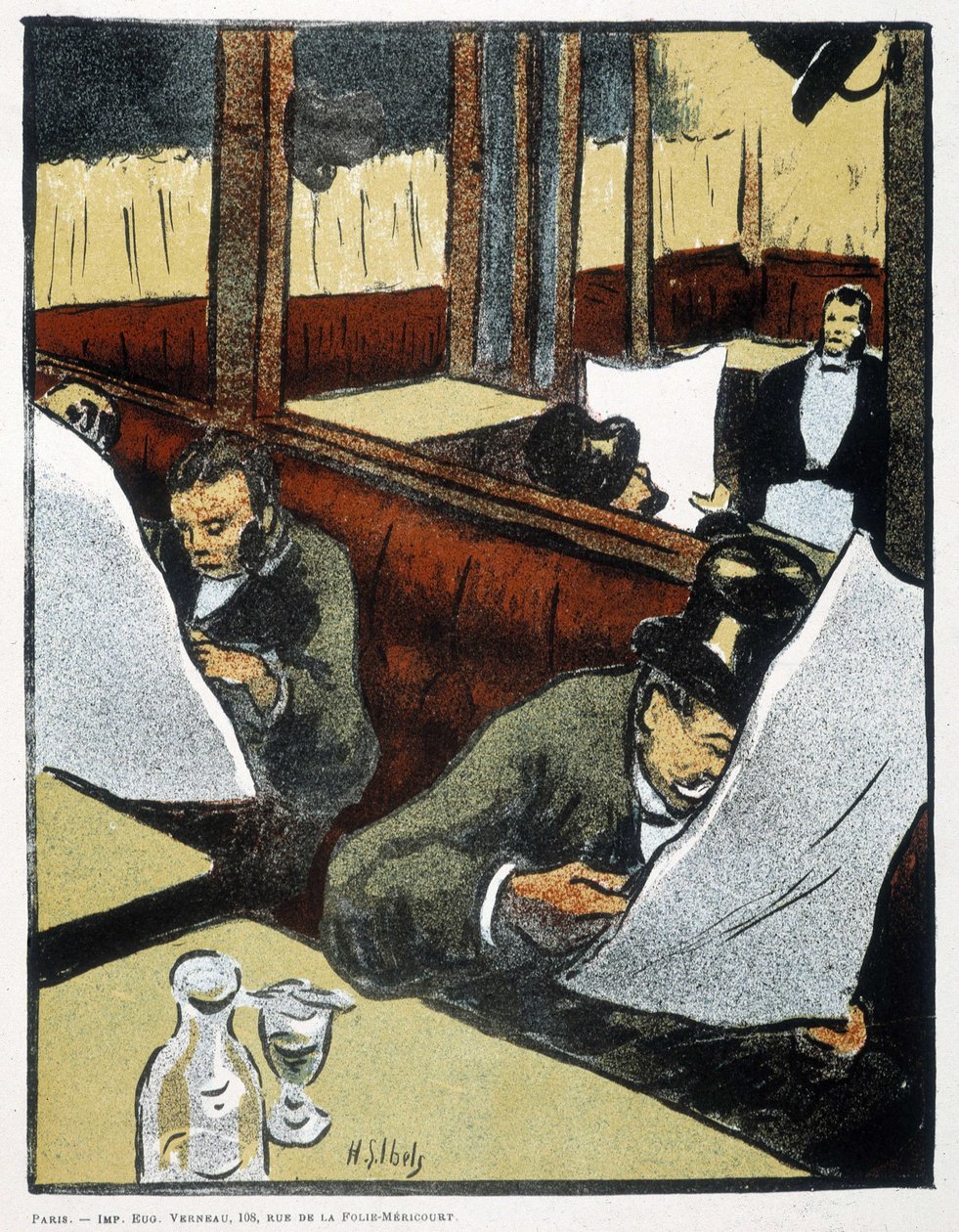 A kávézóban - rajz alkotó: Henri Gabriel Ibels