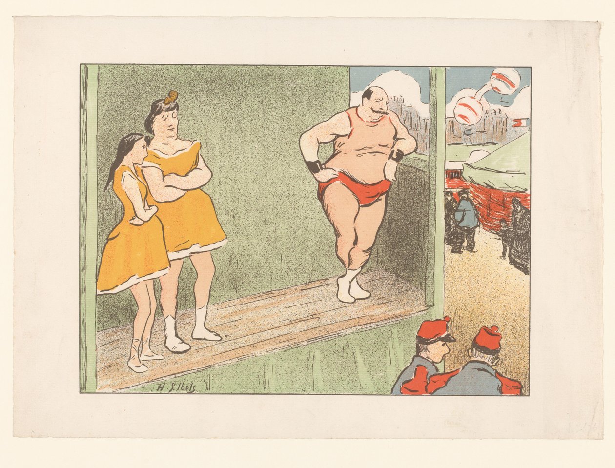 Három színész a színpadon A Théâtre Libre előadásai (sorozat címe) Les Programs du Théâtre Libre (sorozat címe) alkotó: Henri Gabriel Ibels