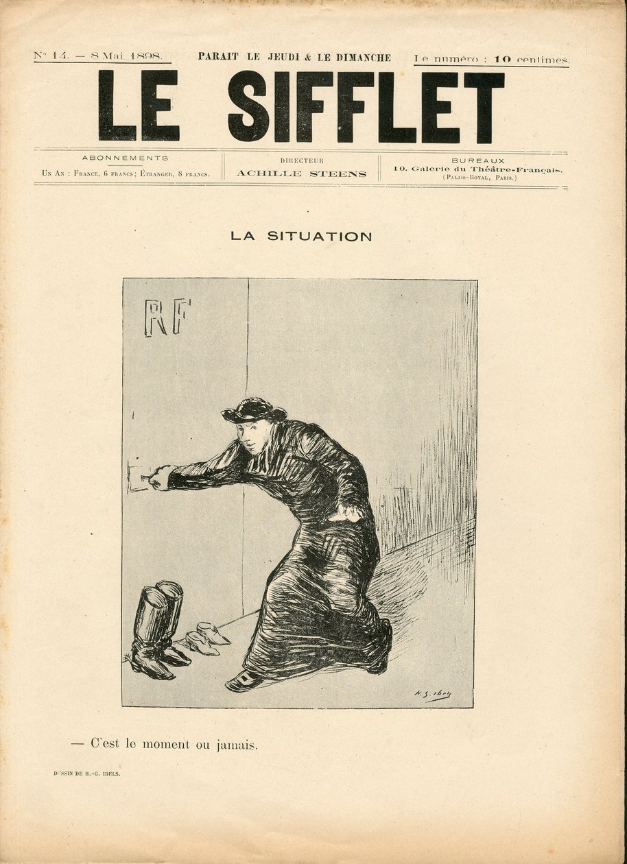 The Whistle, 14. szám, Szatirikus fekete-fehér színben alkotó: Henri Gabriel Ibels