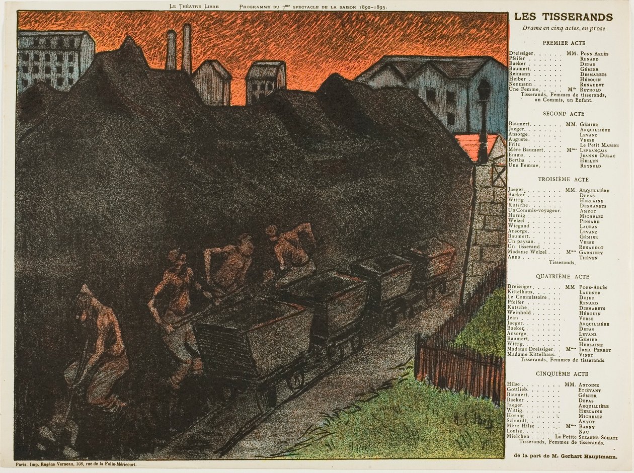 Hetedik előadás: Les Tisserands, a Le Théatre Libre részére alkotó: Henri Gabriel Ibels
