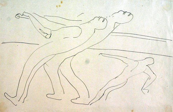 Férfiak kinyitják a zárat alkotó: Henri Gaudier Brzeska