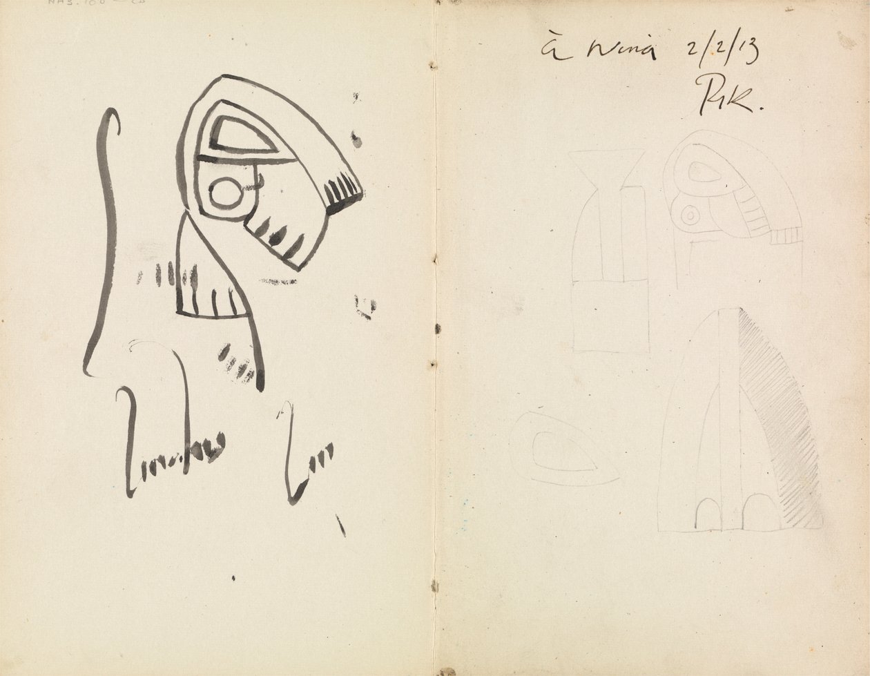 Öt szobrászati tanulmány alkotó: Henri Gaudier Brzeska