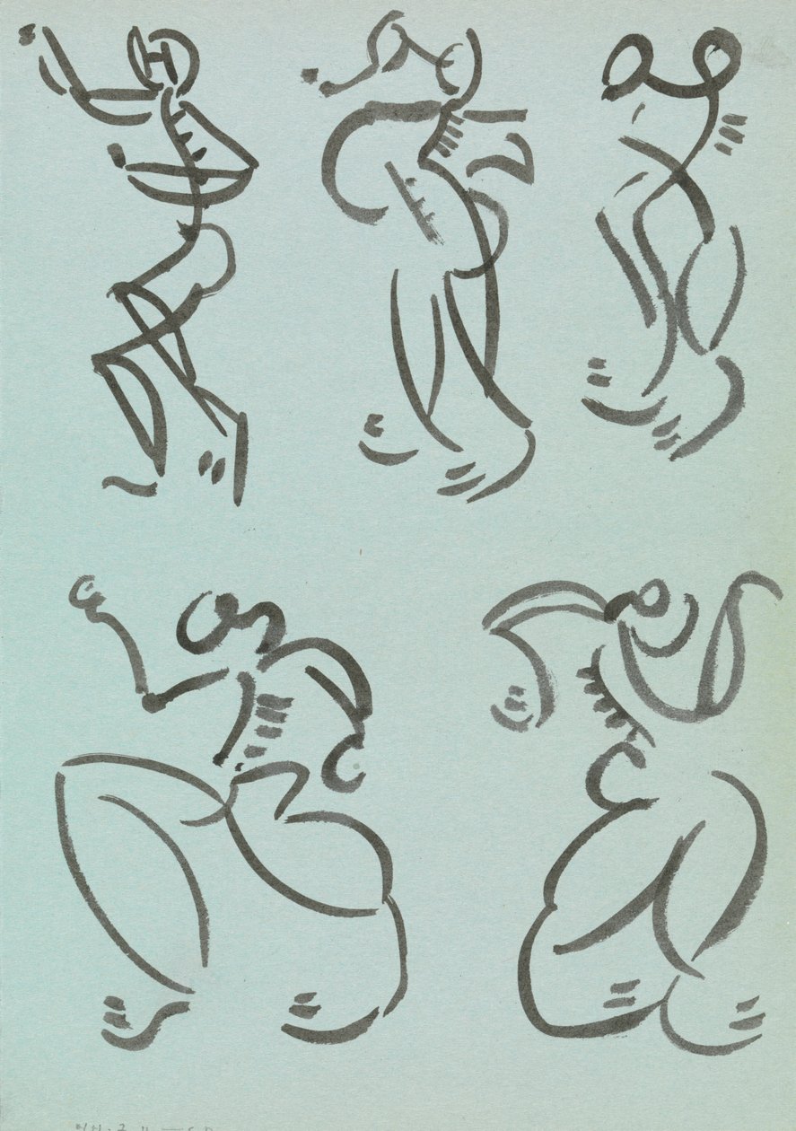 Öt tanulmány táncoló figurákról alkotó: Henri Gaudier Brzeska