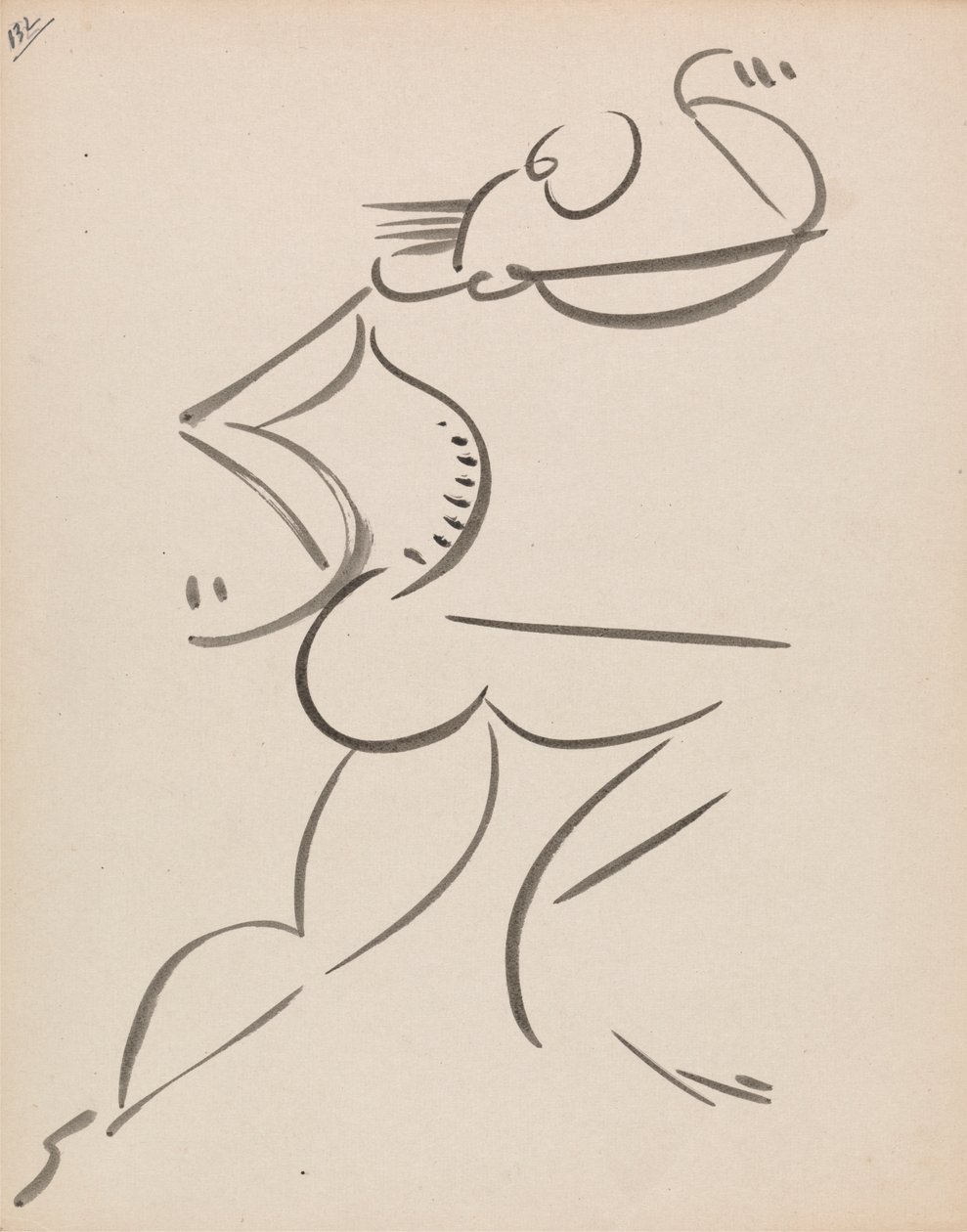 Férfi táncoló figura, profilban alkotó: Henri Gaudier Brzeska