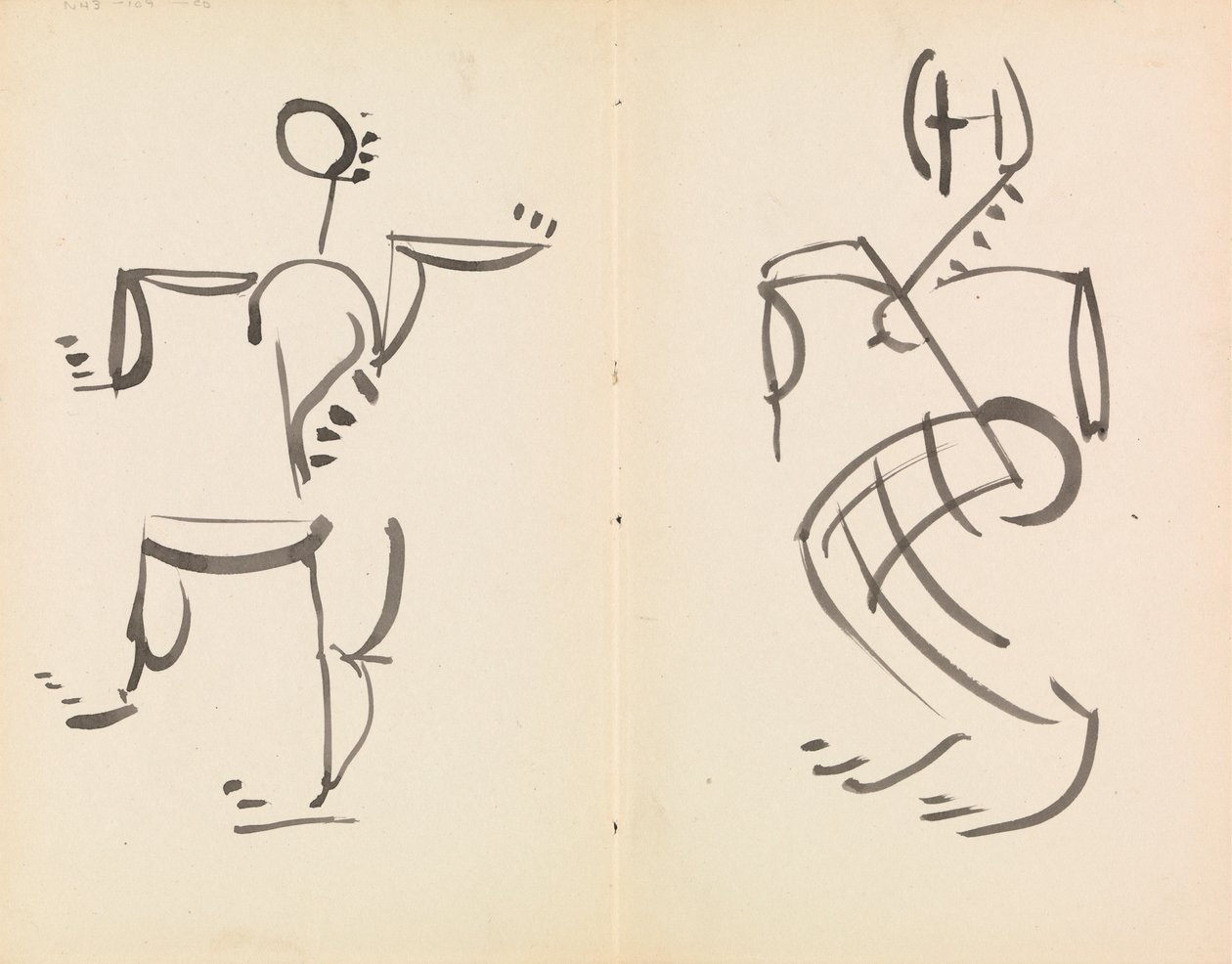 Férfi és női táncoló figurák alkotó: Henri Gaudier Brzeska