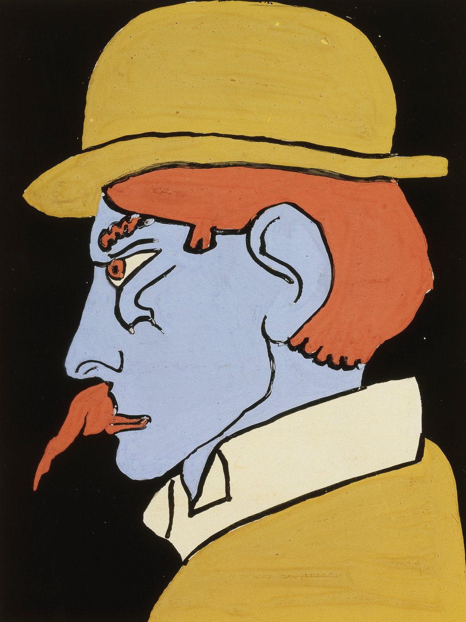 Bajuszos férfi, profil, 1911-12 alkotó: Henri Gaudier Brzeska