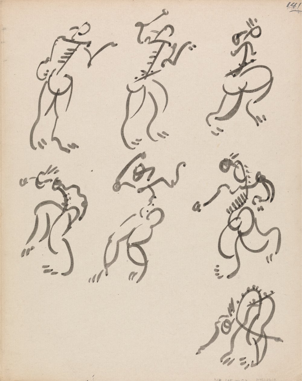 Hét táncoló figura, három regiszterben alkotó: Henri Gaudier Brzeska