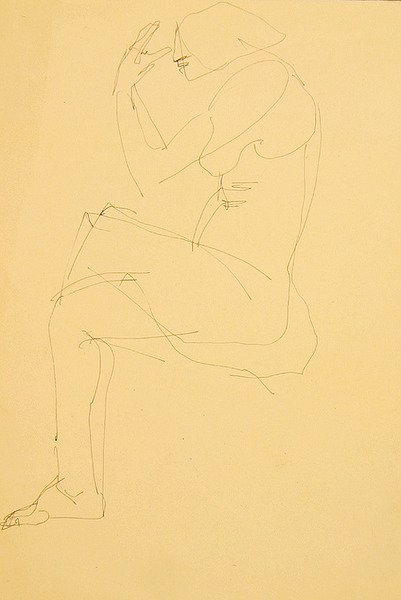 Sophie meztelenül, ülve, keresztbe tett lábakkal alkotó: Henri Gaudier Brzeska
