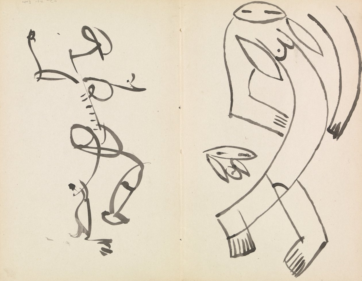 Tanulmányok két táncoló figuráról alkotó: Henri Gaudier Brzeska