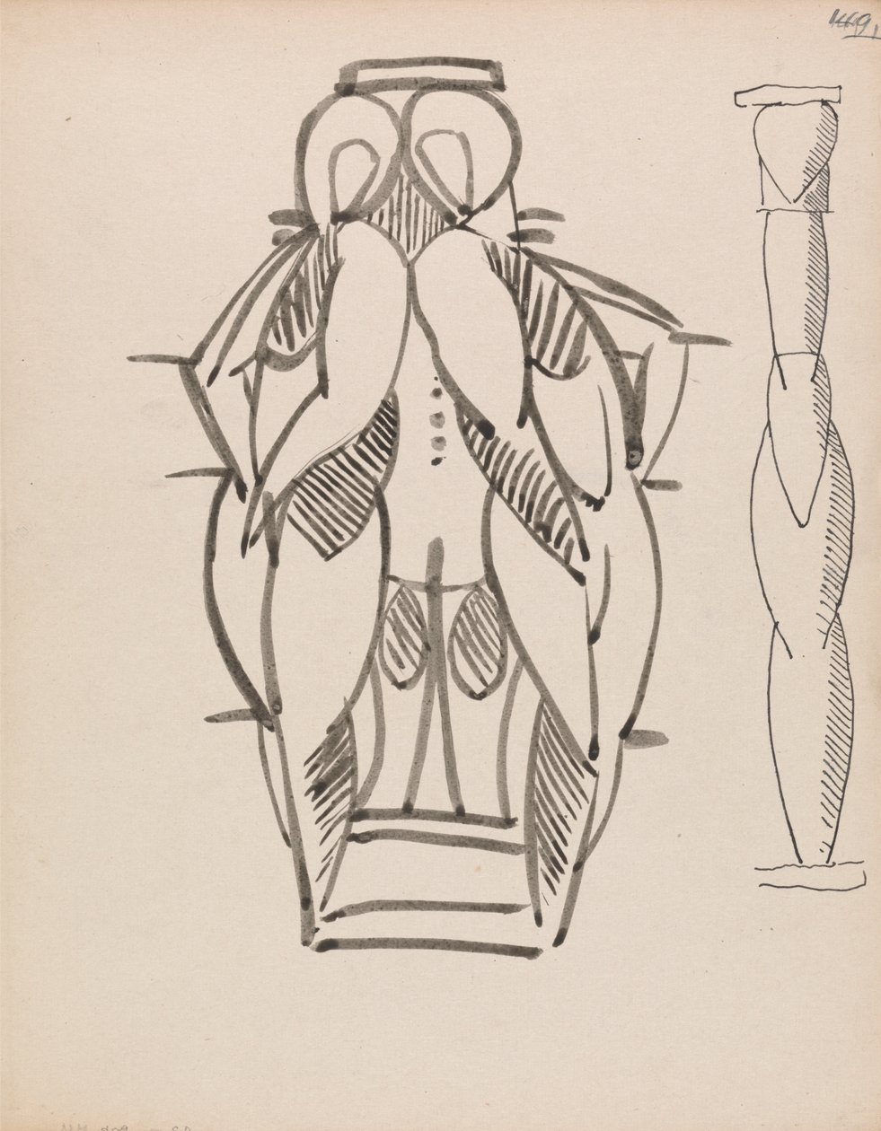 Két tanulmány egy szobrászati oszlophoz alkotó: Henri Gaudier Brzeska