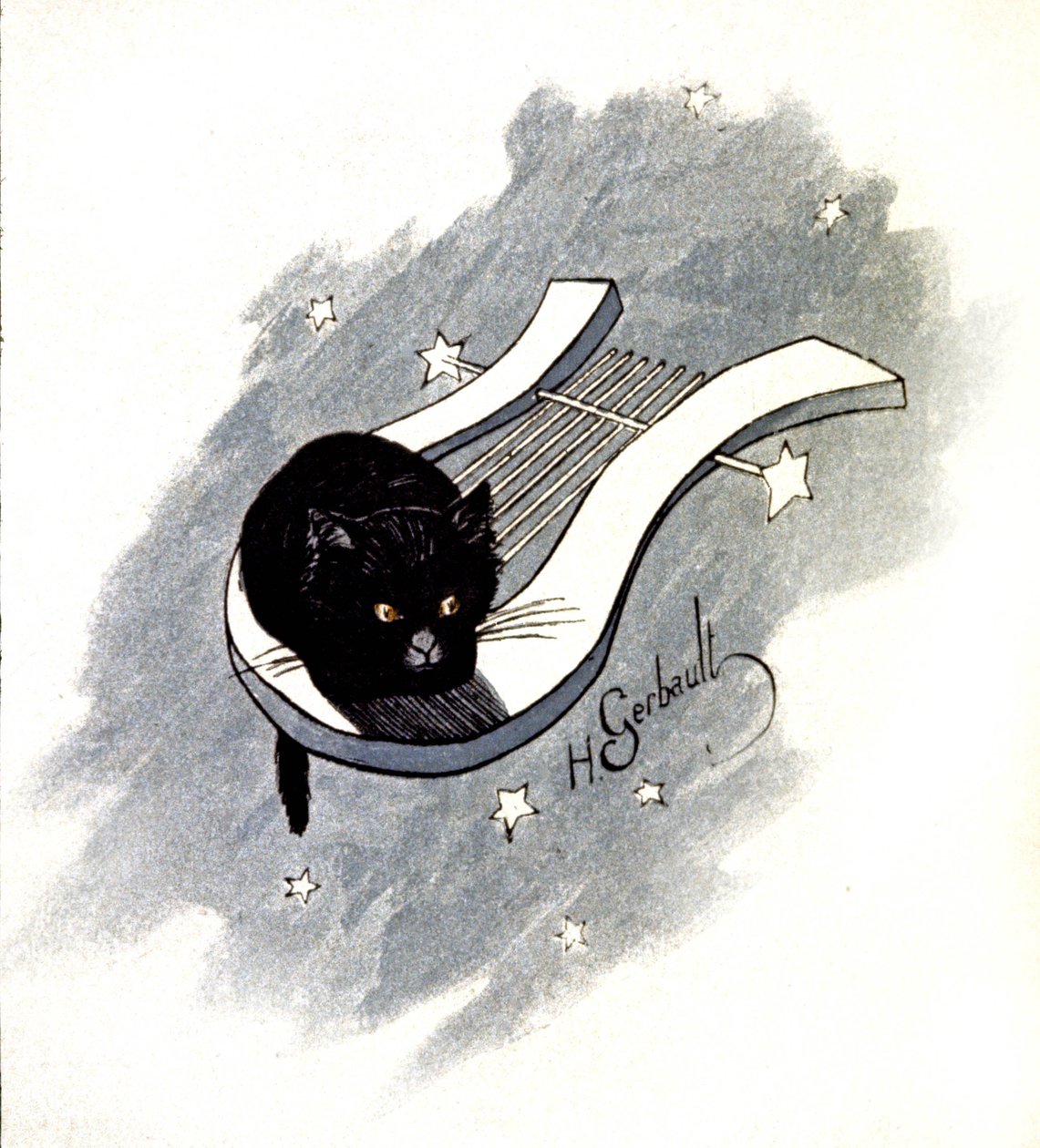 Le Chat Noir, Párizsi kabaré, 1900 körül (illusztráció) alkotó: Henri Gerbault