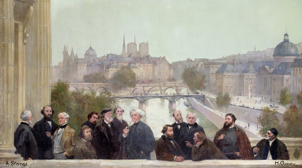 „Az évszázad története” panoráma részlete francia művészek és szerzők portréival, 1889 alkotó: Henri Gervex