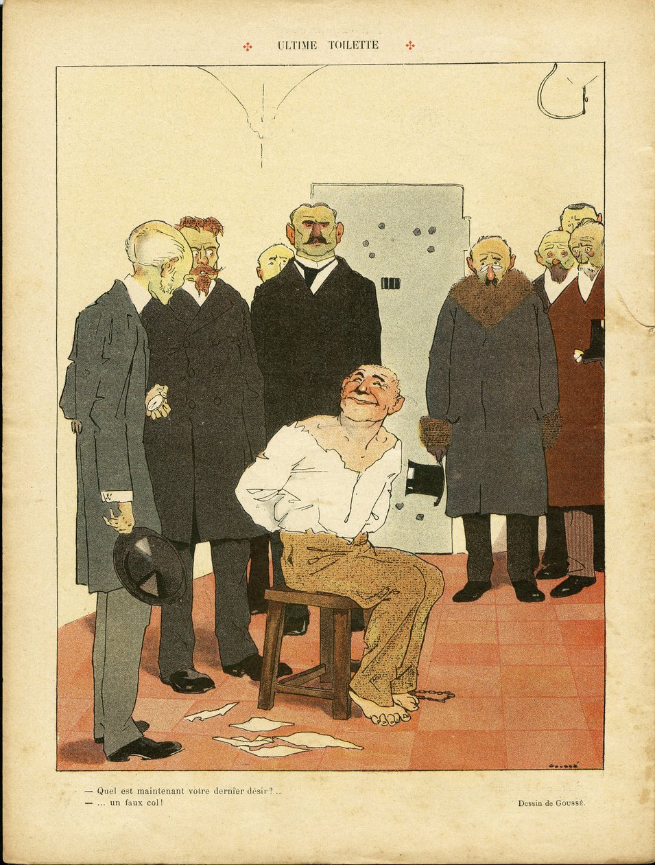 Henri Gousse (1872-1914) illusztrációja a Le Rire-ben, 2009.03.27. - Végső vécé - Halálbüntetés kivégzése Echafaud alkotó: Henri Gousse