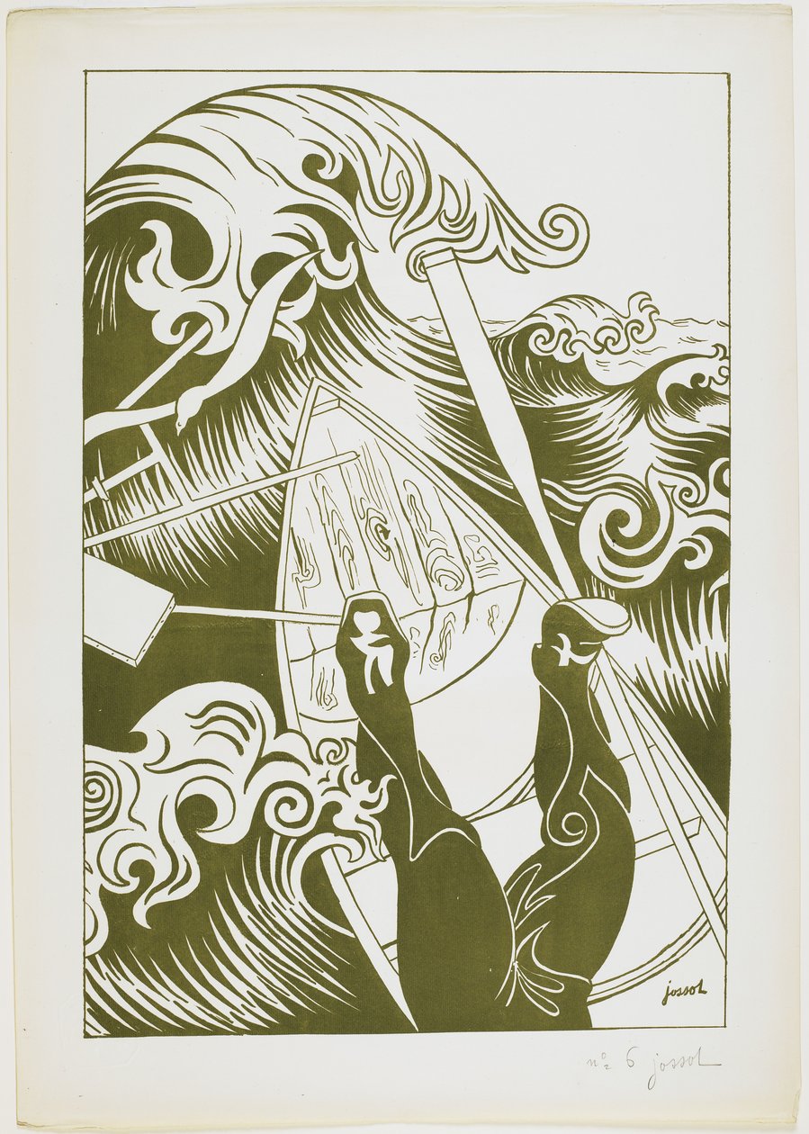 La Vague (A hullám) 1894 (litográfia, olajzöld tintával) alkotó: Henri Gustave Jossot