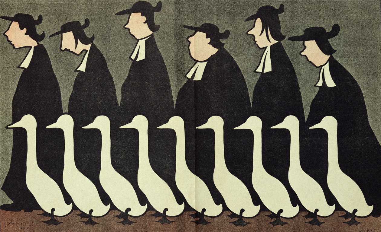 A libák, antiklerikális karikatúra a "L